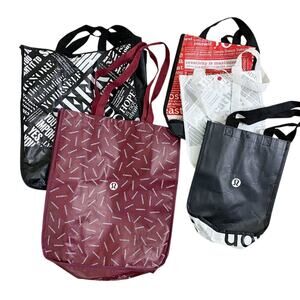 Lululemon Bundle of 5 Reusable Tote Bags Snap Closure Size Small/Large EUC